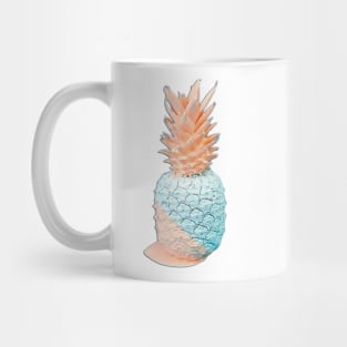 Pineapple Cute Painted Pineapple, Teal & Peach color, dipped in peach and teal graphic design, available on many products Mug